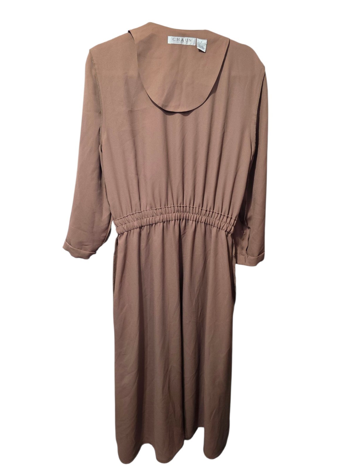 Vintage Chaus Dress Midi Olive Brown Size 12