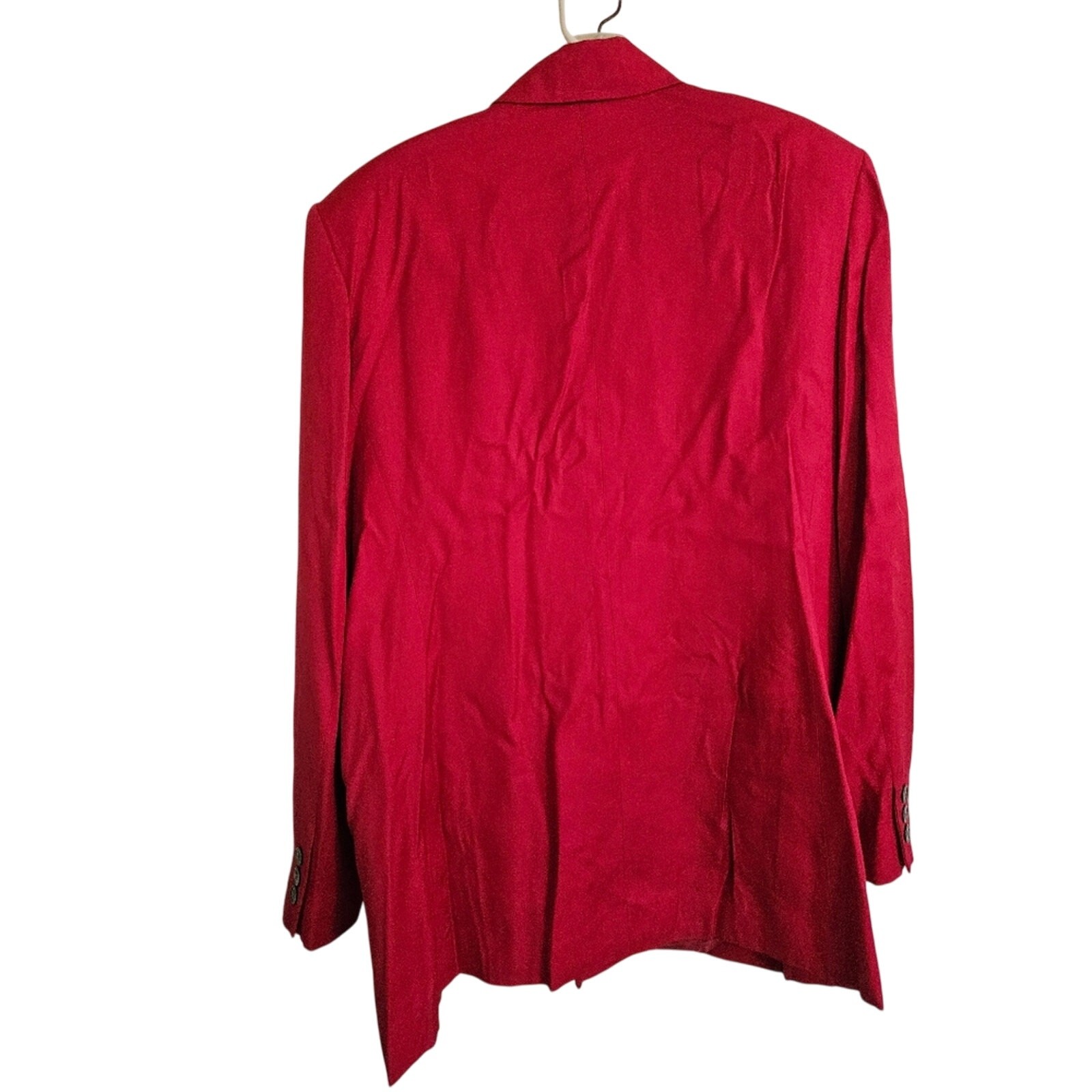 Talbots Blazer Hot Pink Fuchsia Silk Blend Oversized Padded Shoulders Size 12