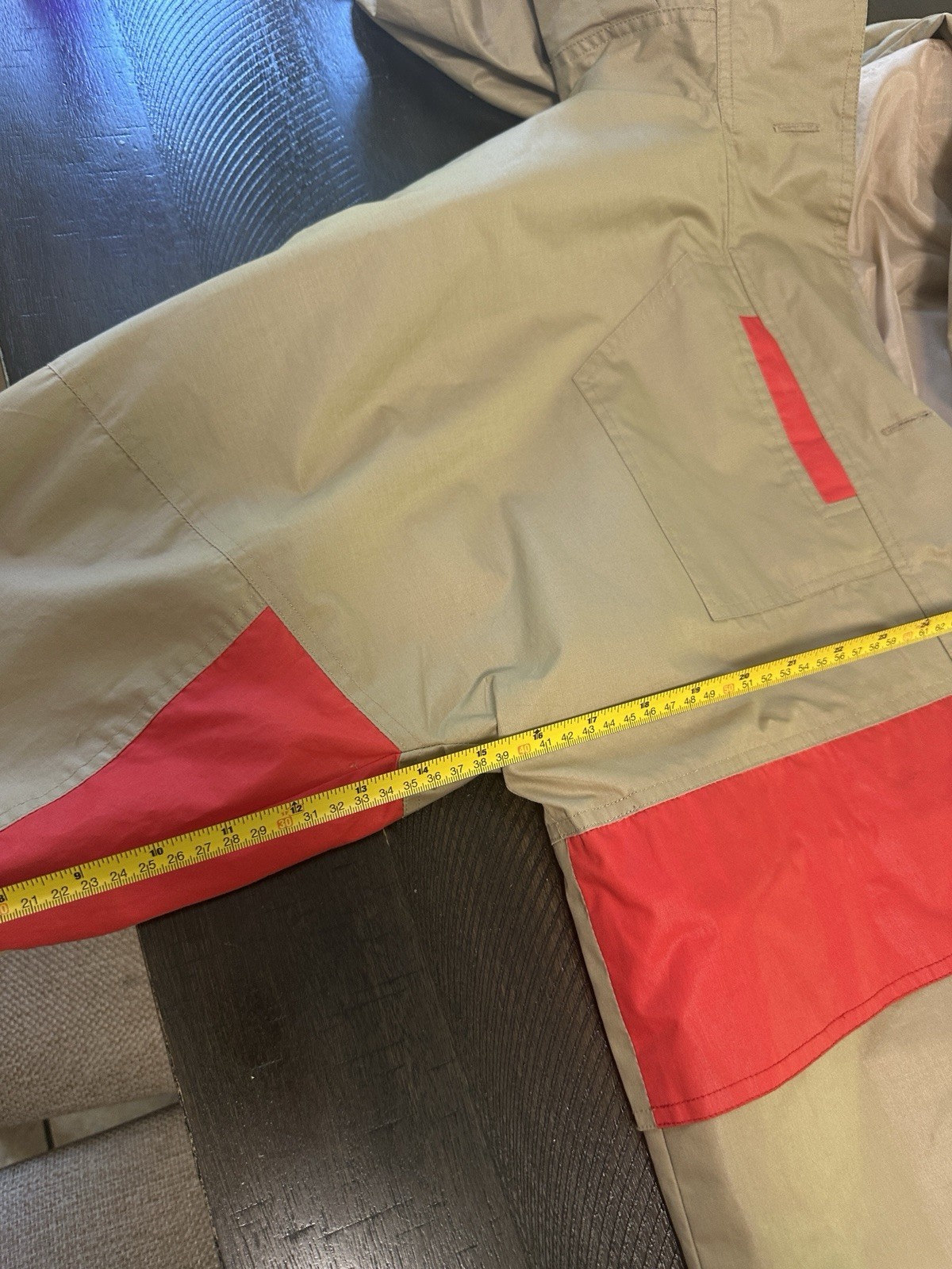 Vintage 80s/90s JC Concepts by Jordache Hooded Trench Rain Coat Khaki & Red