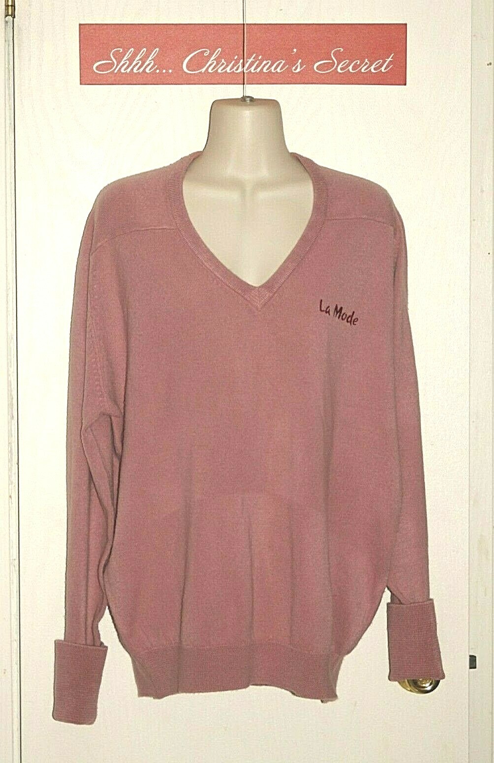 VINTAGE LA MODE LOS ANGELES Womens Sweater Pullover Pink Mauve Soft Knit Sz XL