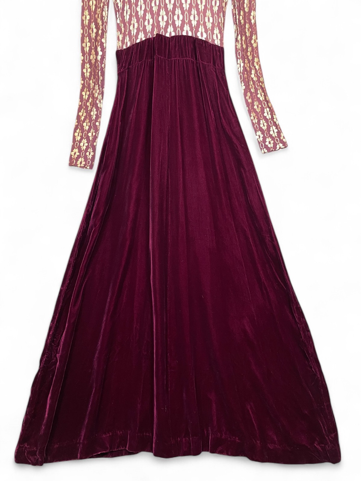 Vintage 1970s Young Innocent By Arpeja Maxi Dress Womens 11 XS Red Velvet Gunne