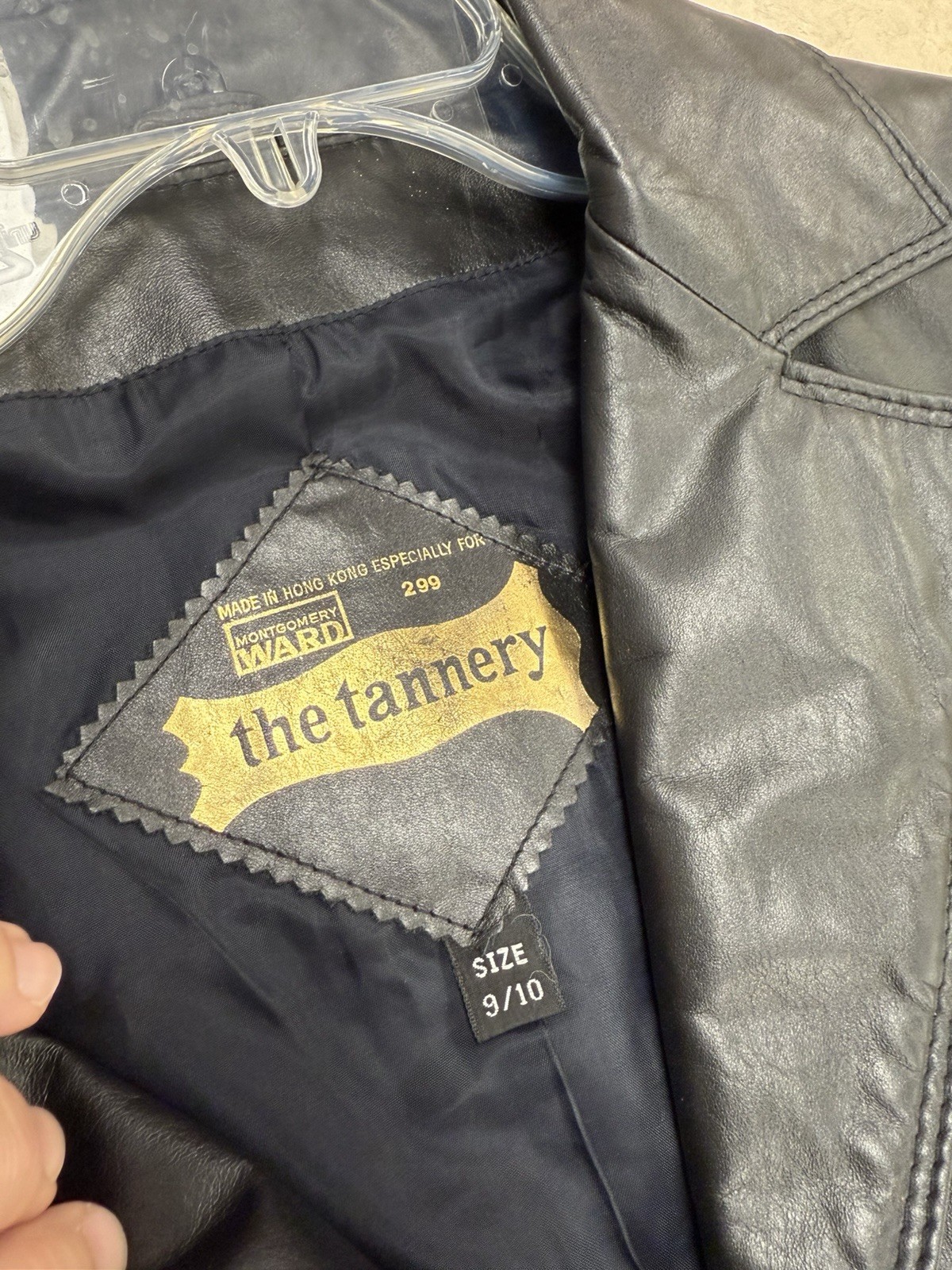 Vintage 70s The Tannery Montgomery Ward Black Leather & Suede Trench
