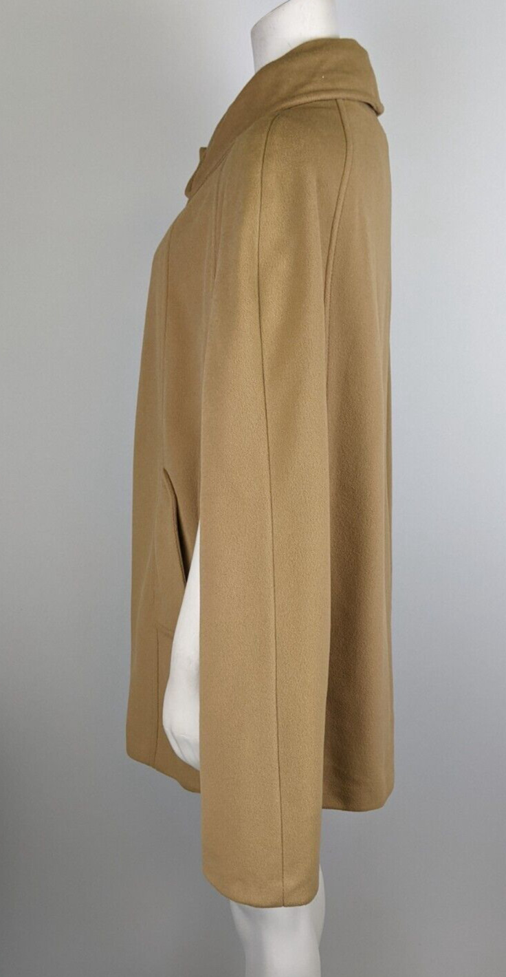 Vintage Women’s Cape Coat Poncho Tan Brown Classic KASHMIRACLE