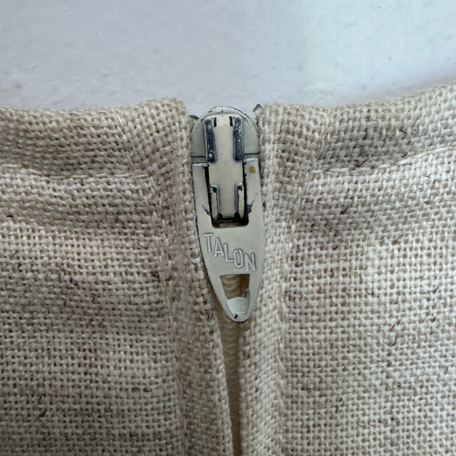 Vintage Cos Cob Womens Beige Sleeveless Shift Dress Mod Button Detail Size 12