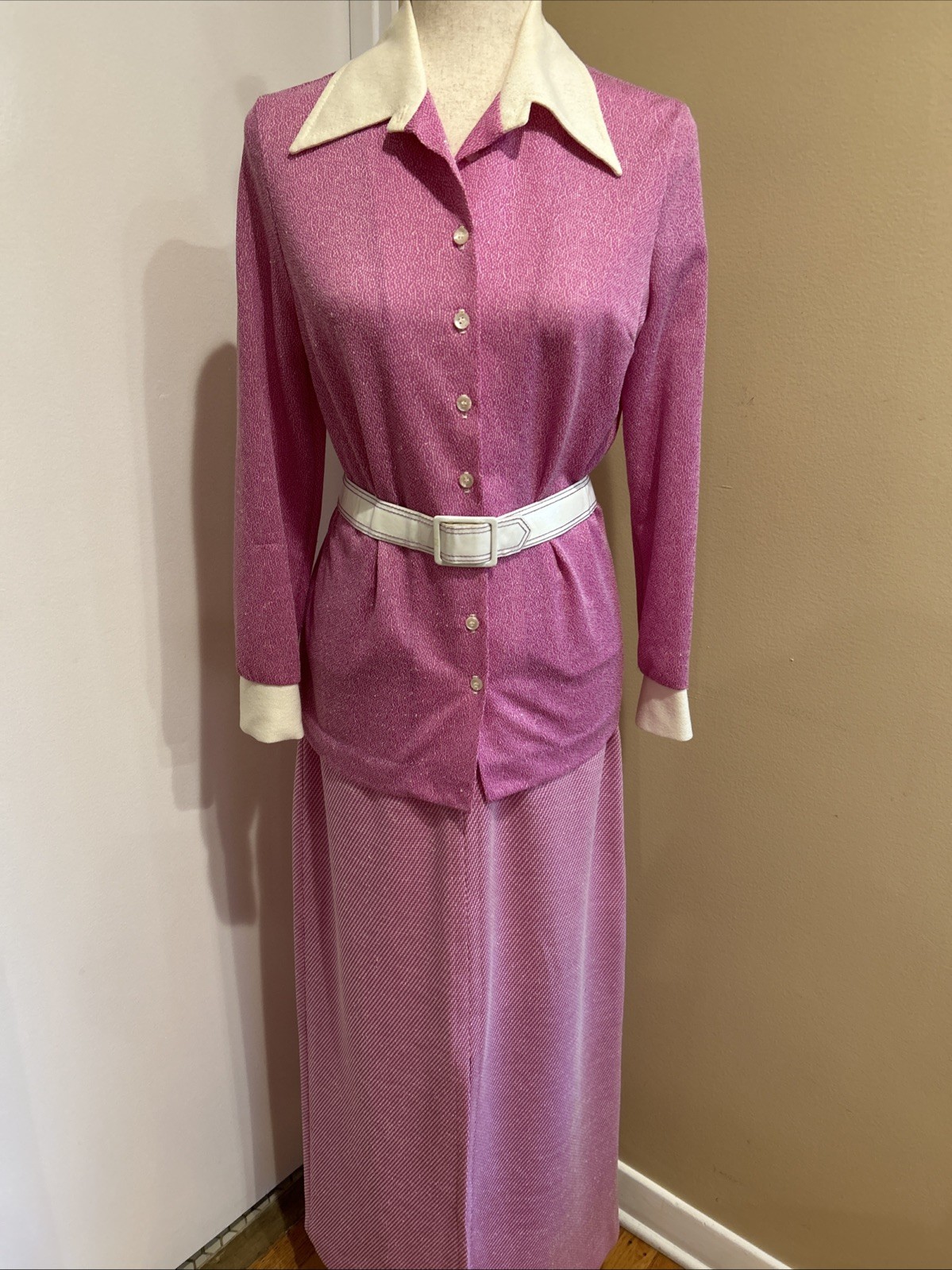 1970’s Jantzen Purple Blouse And Maxi Skirt Sz Small