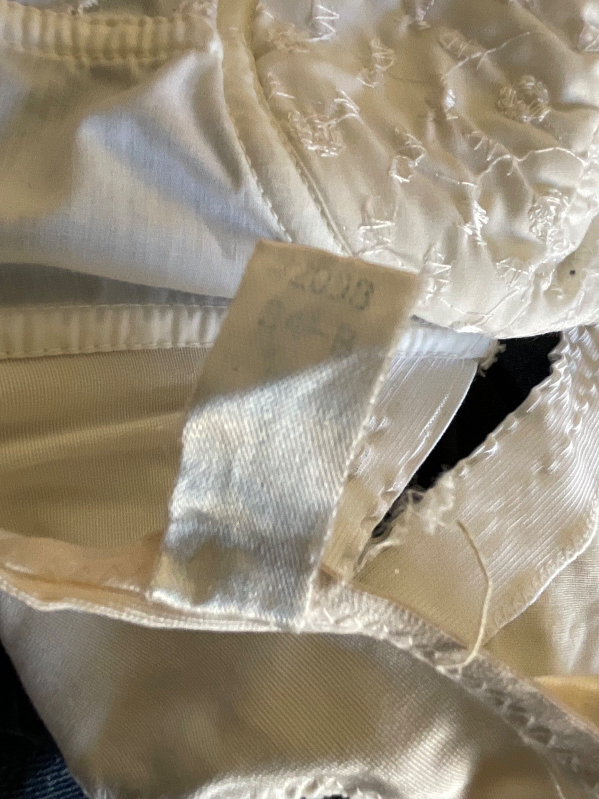 Vintage 50s Pinup Bra White Lace Bustier Hard Padded Cups Underwire Boning 34B