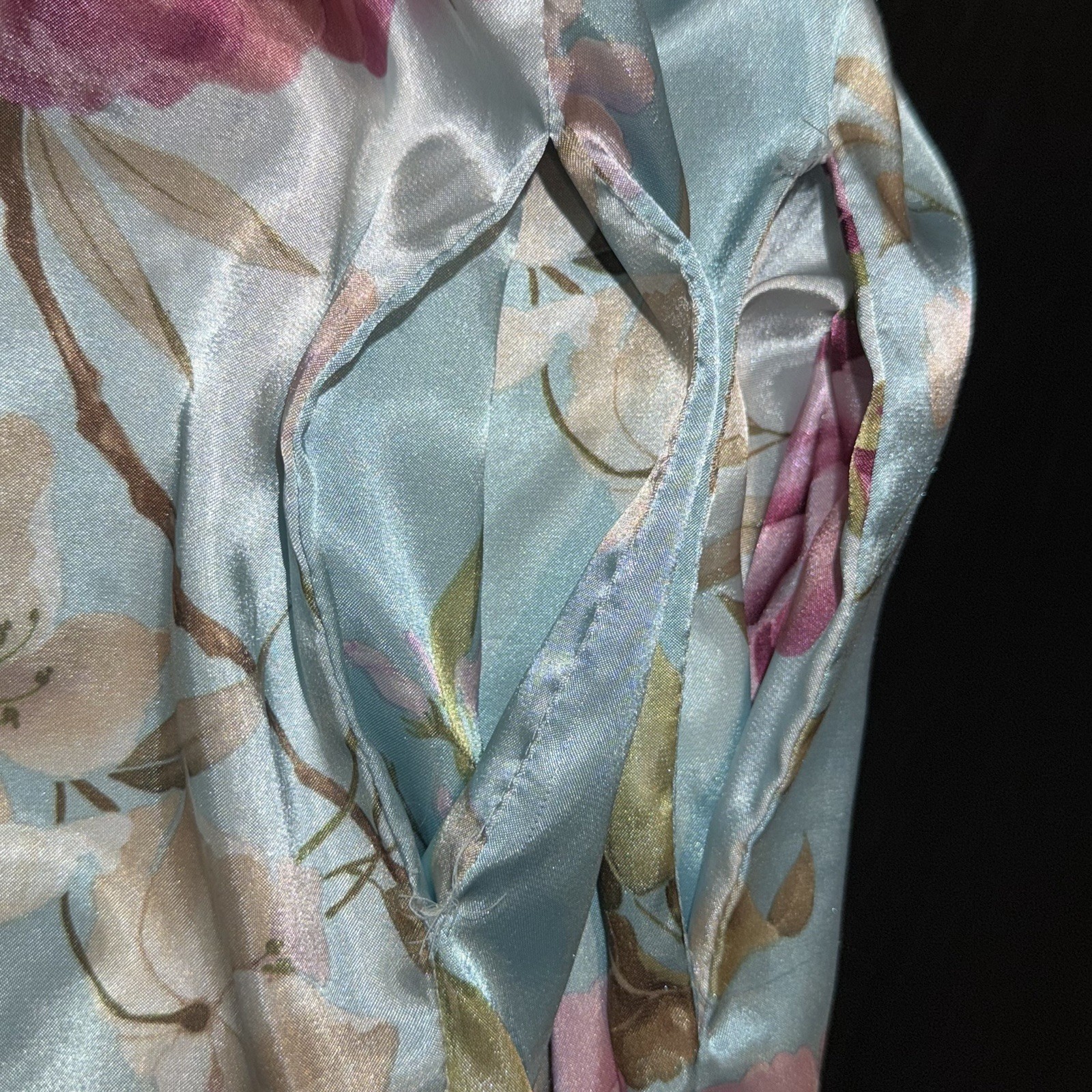 Vtg Brownstone Studio Cottagecore Floral Kimono Robe L Loungewear Mrs Roper USA