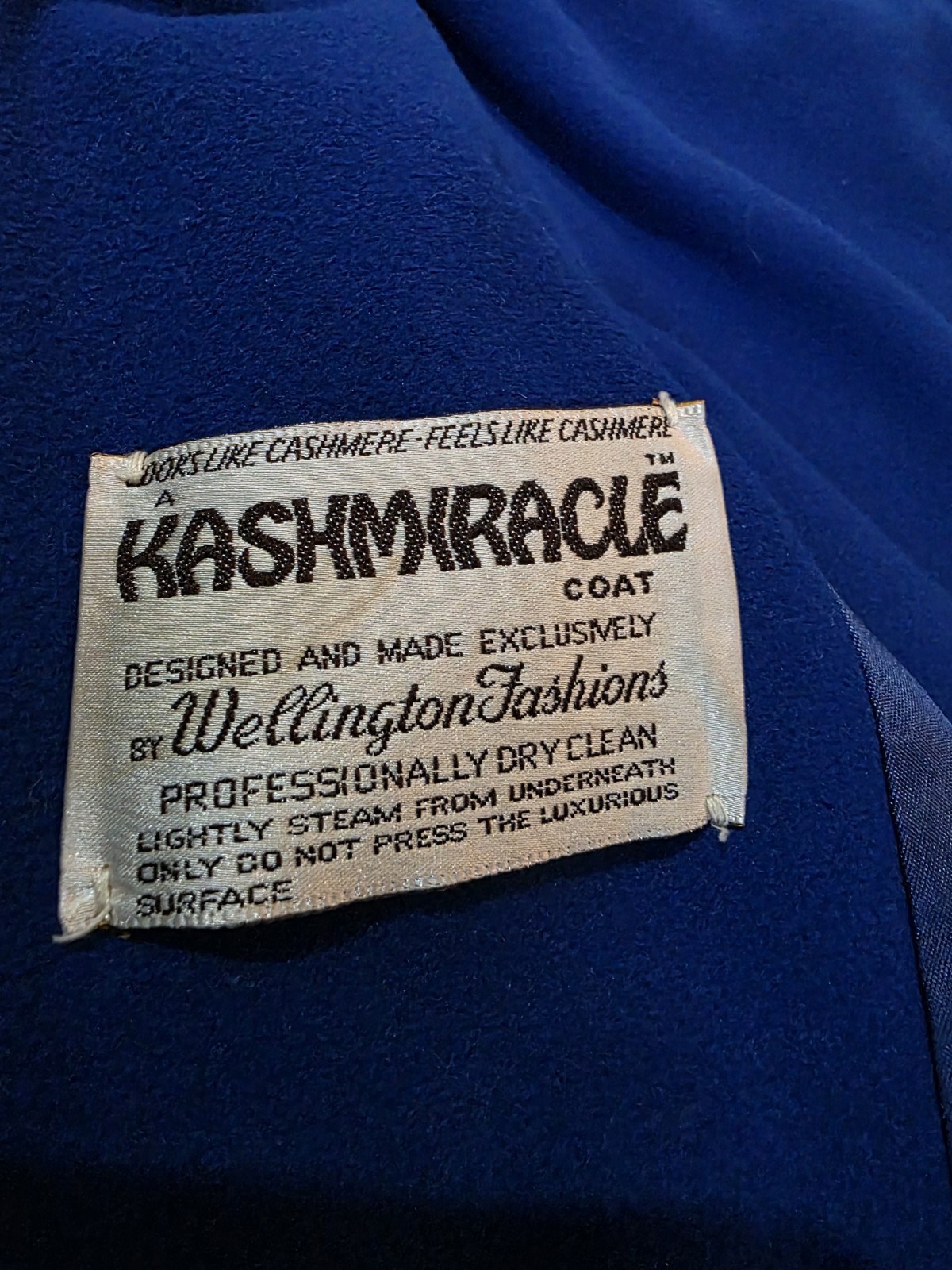 Wellington Fashions IGLWU Vintage 70’s Royal Blue Kashmiracle Full Length Coat S
