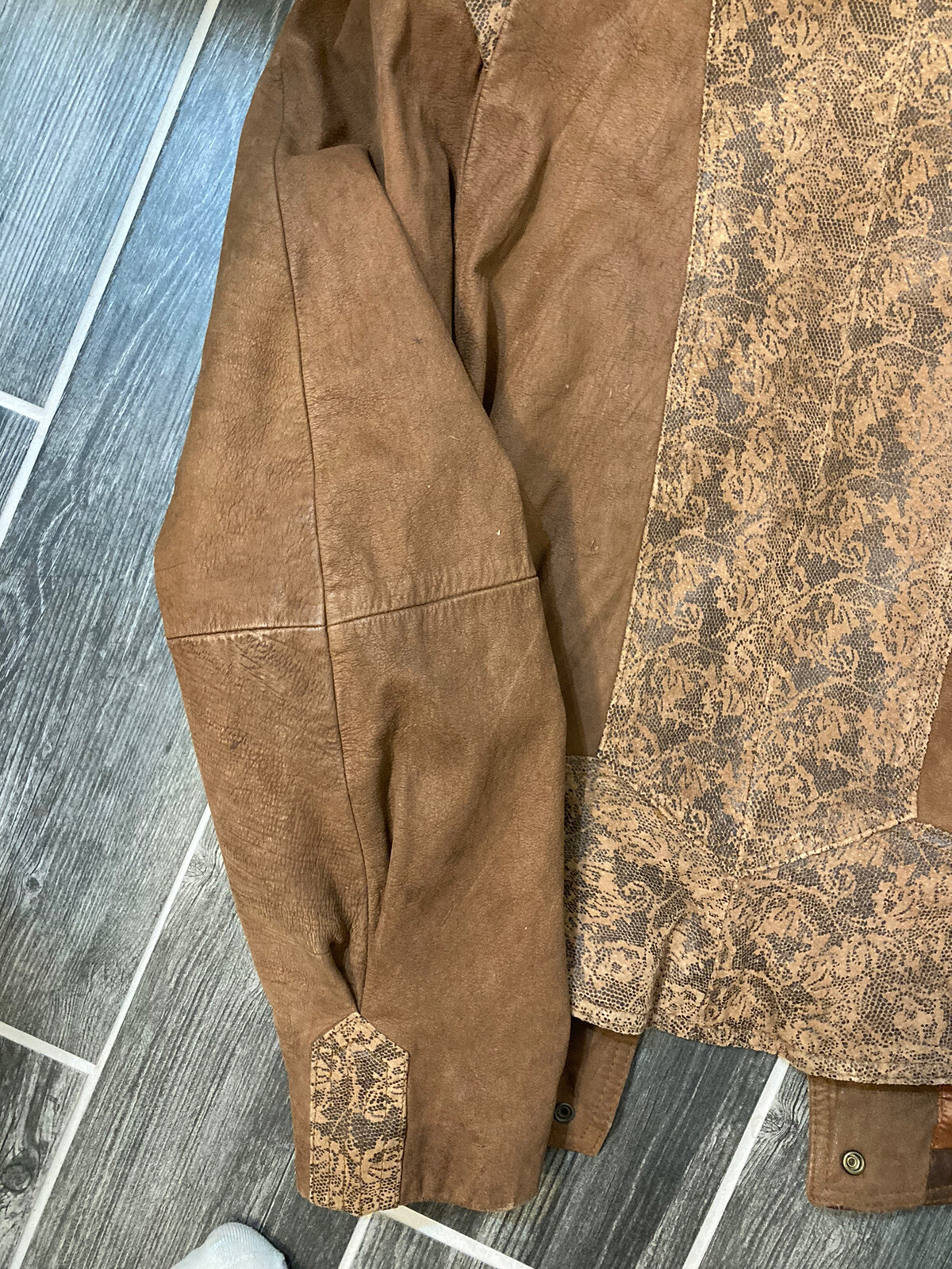 Vintage 80-90s Floral/Animal Print Jacket Boho Rock Glam Western Yellowstone J2