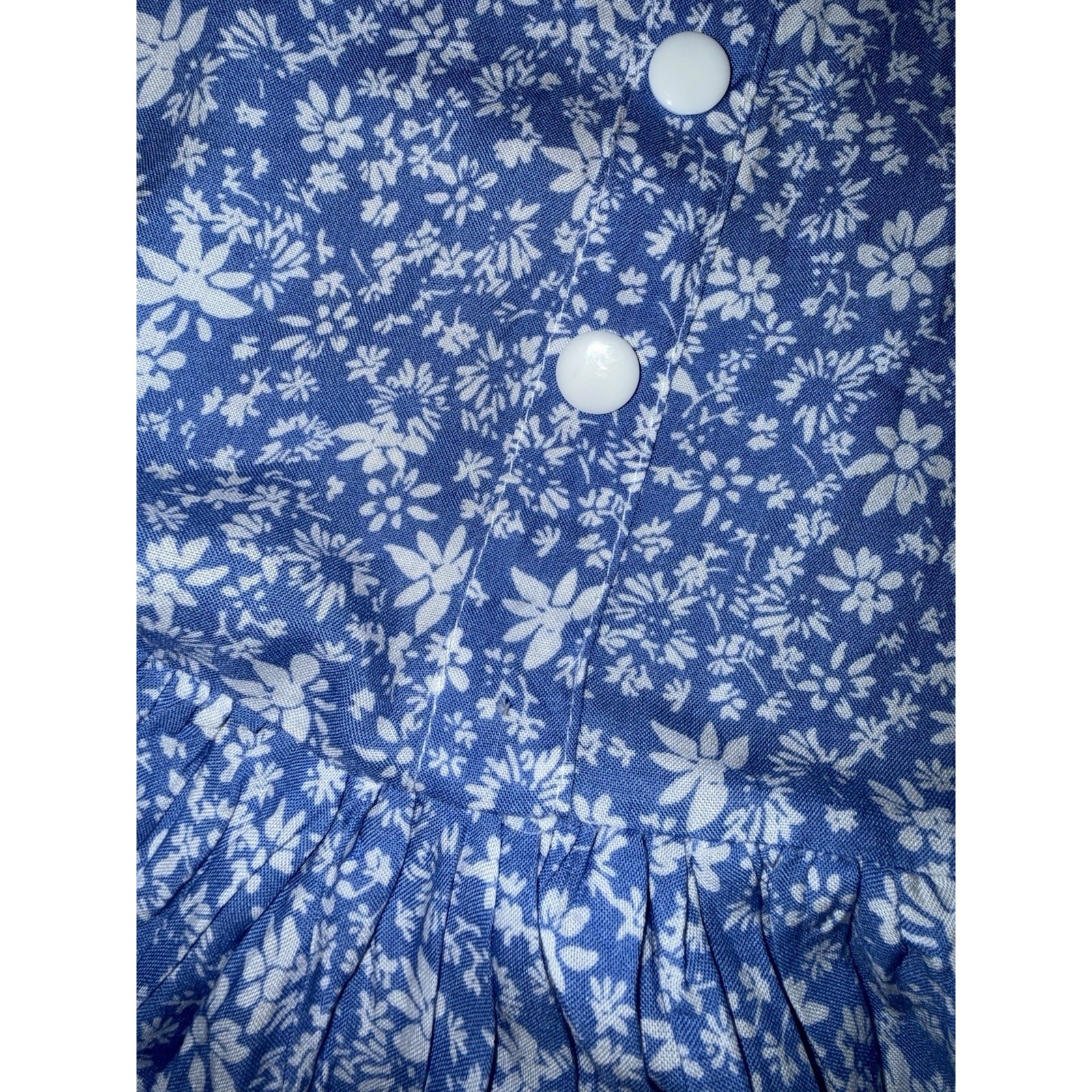 Prairie Style Maxi Dress Women’s L Blue Floral Lace Romantic Victorian Revival