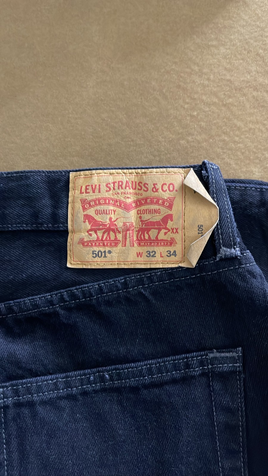 Levi Strauss 501XX Men’s Dark Indigo Denim Straight Jeans W32 L34