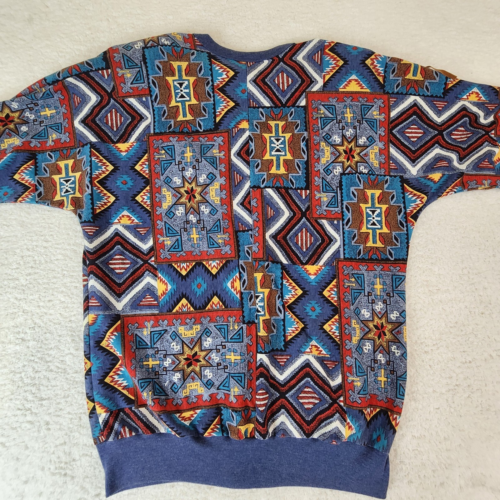 Young Stuff Womens Western Fringe Cardigan Size L Multicolor Aztec Print #2060