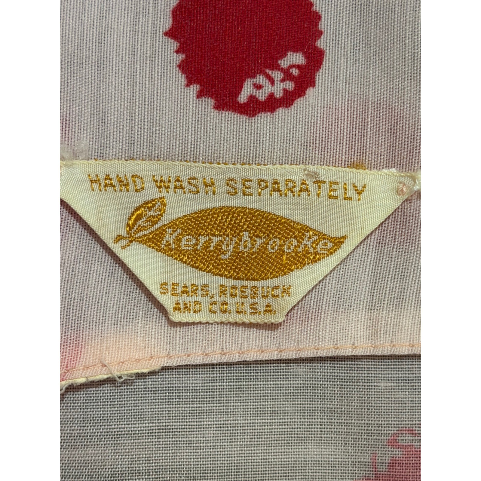 Vintage Kerrybrooke Sears Polka Dot Dress Pink Red Sleeveless Belted 50s 60s 6 8