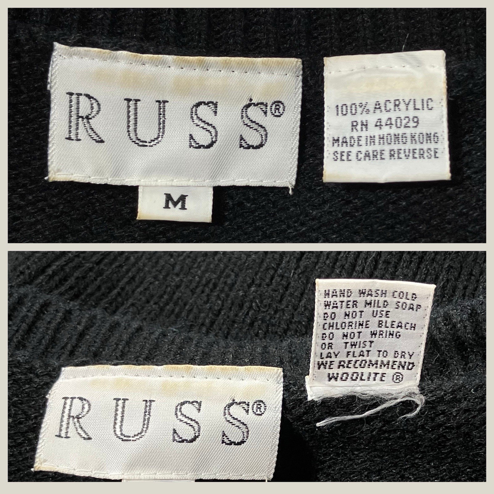 Vintage 90s Black Russ Sweater with Gold Floral Beading. S/M. Retro, Maximalism