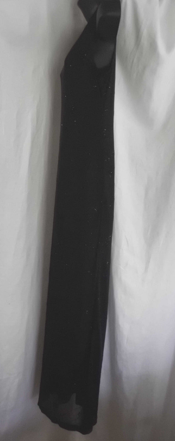 Vintage City Triangles Formal Maxi Dress Size M Black Sparkle Lined Polyester