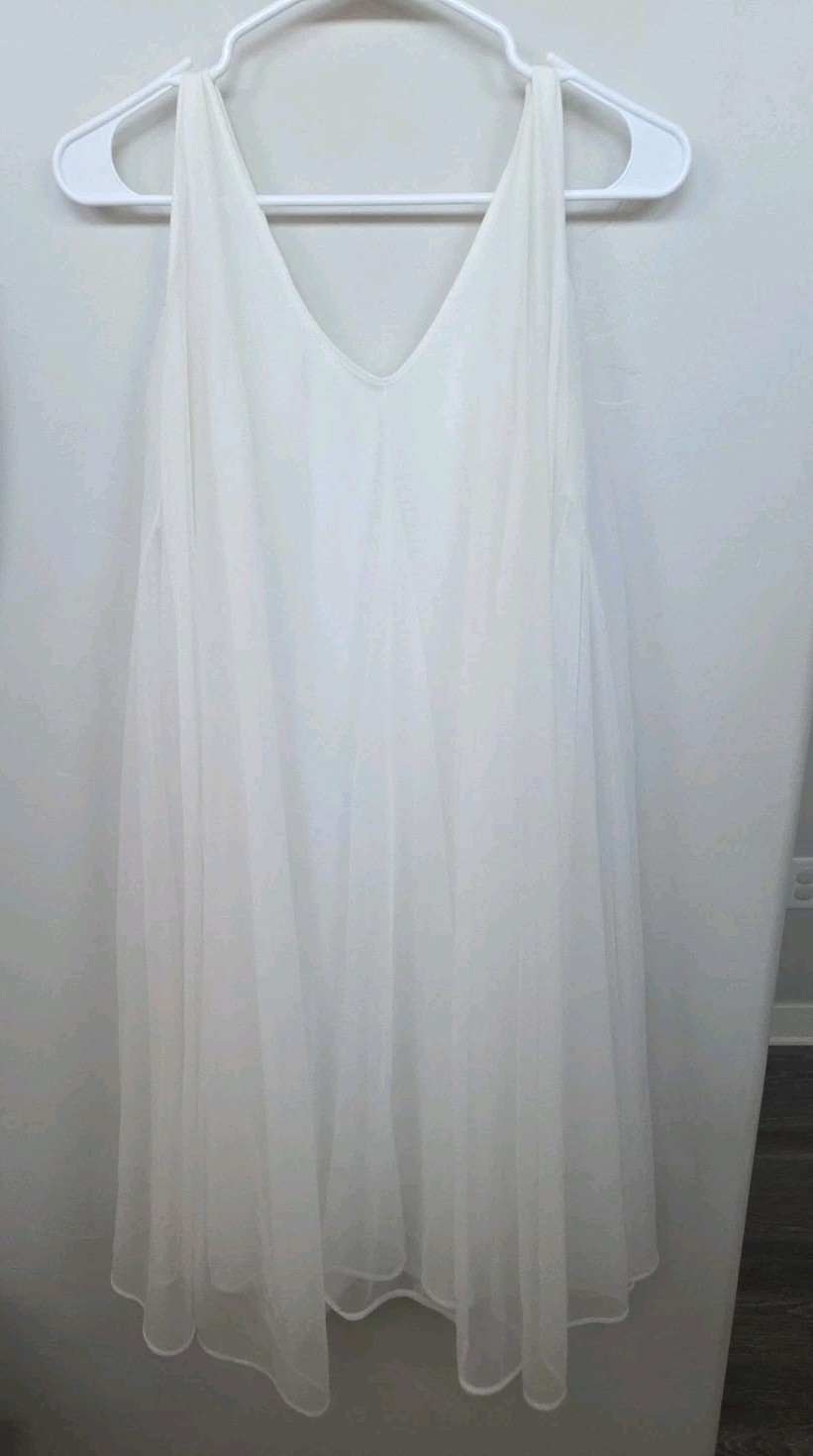2pc Vintage LISETTE Nightgown PEIGNOIR Robe Set BABYDOLL Sheer CHIFFON Gown M