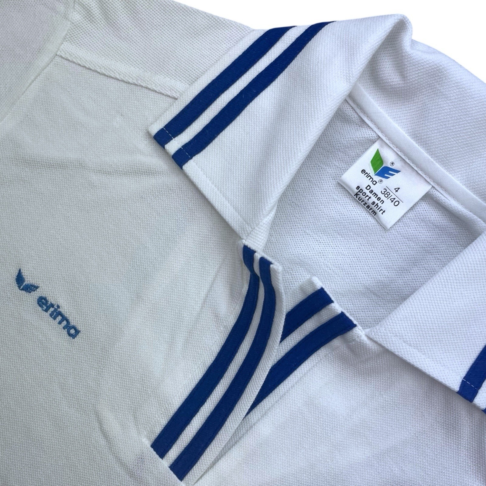 erima vintage ladies polo shirt size 36 / 38 women training tennis 80s sports New