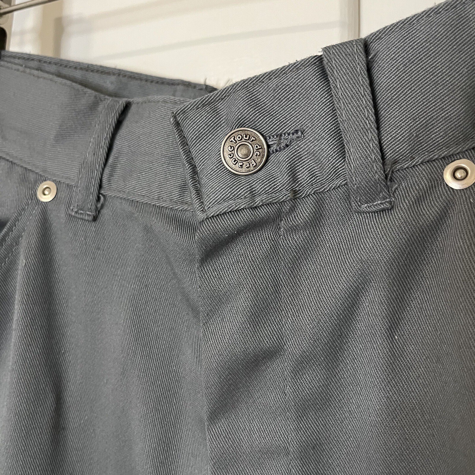 Vintage 70s Tour De France Gray Denim Cotton Twill Straight Leg Jeans