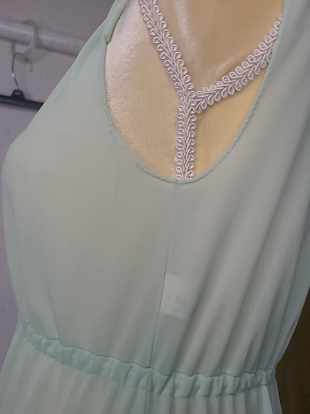 Vintage Vassarette 1970s Crepelon Sheer Nylon Slip Nightgown Long Maxi Pinup