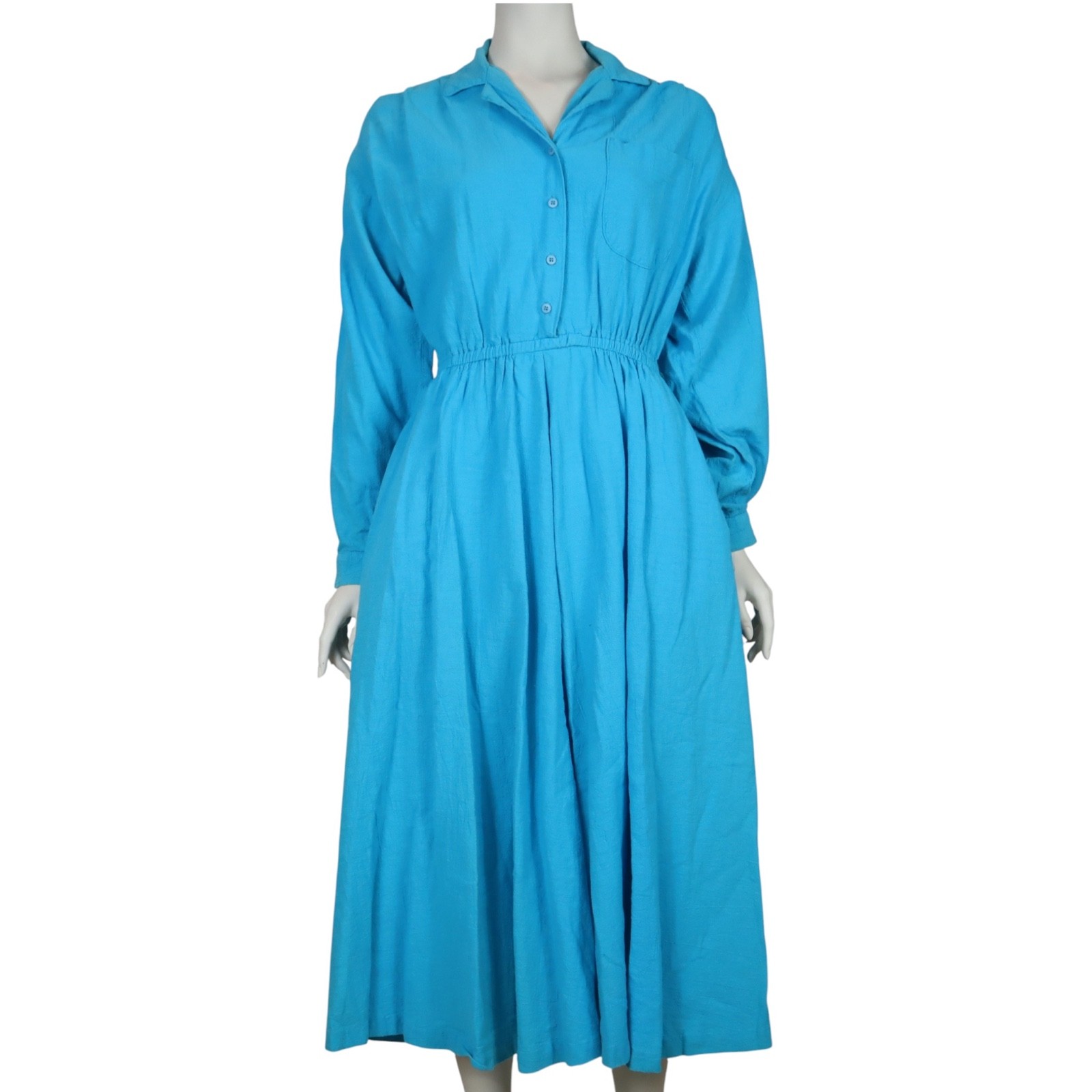 Vintage Panhandle Slim Western Dress Prairie Pocket Turquoise 80s USA Women’s 12