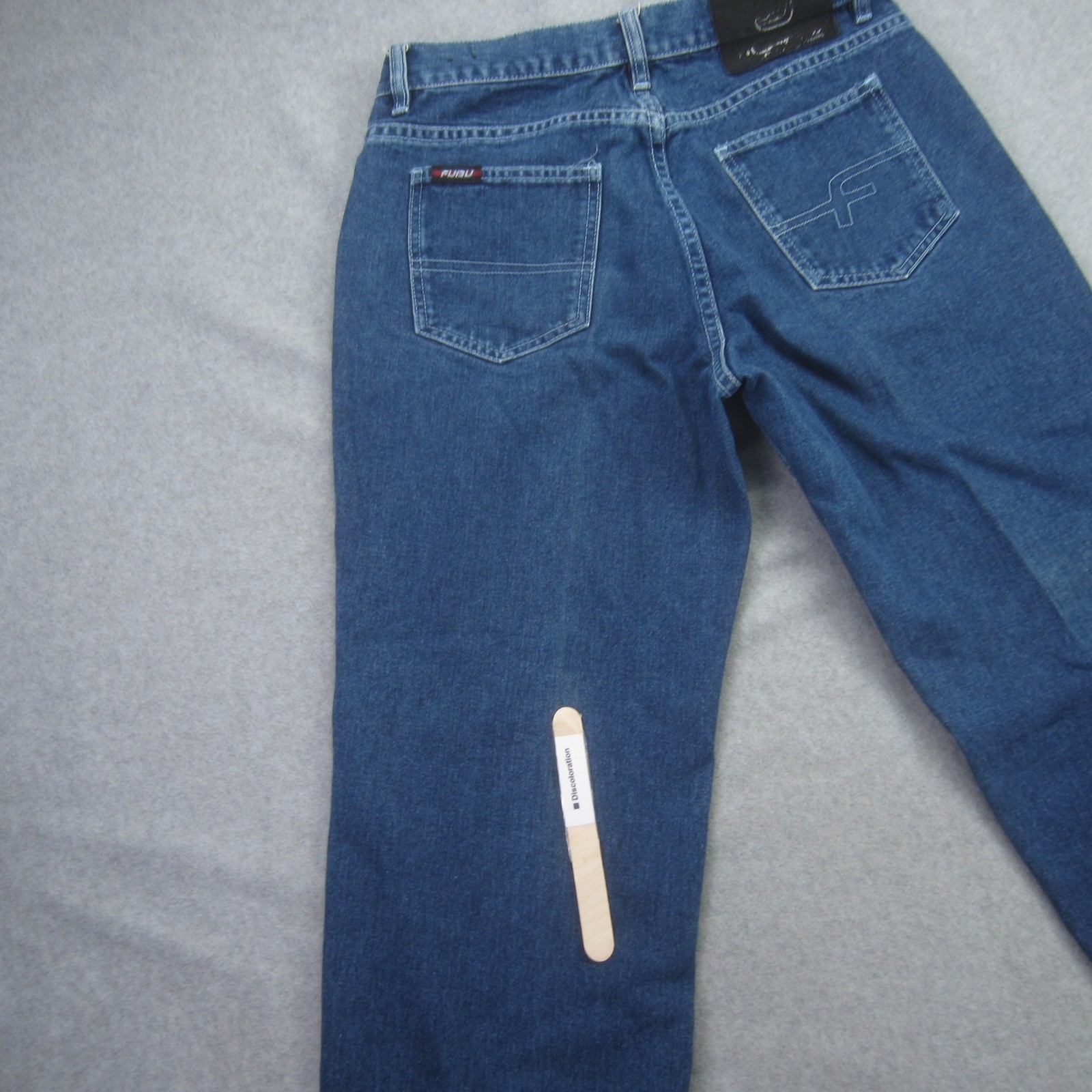 Vintage FUBU The Collection Jeans Womens 9 /10 Blue Straight Leg Logo Y2k
