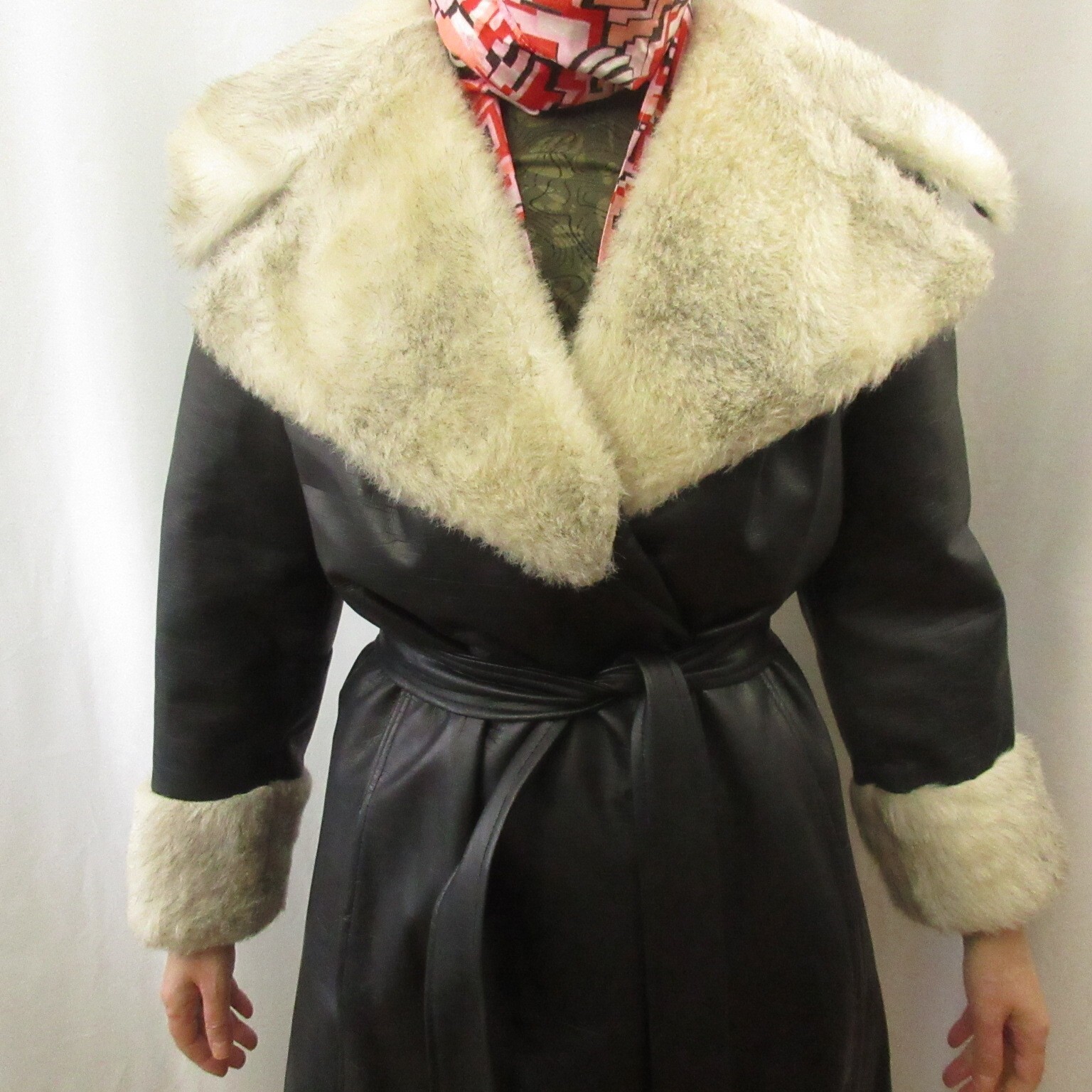 VINTAGE RARE 70s Faux Fur Women’s Coat MOD New Wave PUNK SOVIET NOIR GOTH OOAK