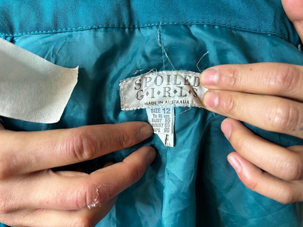 Vintage 1980s Spoiled Girls Australian Women’s Aqua Blue Trench Coat AU 8