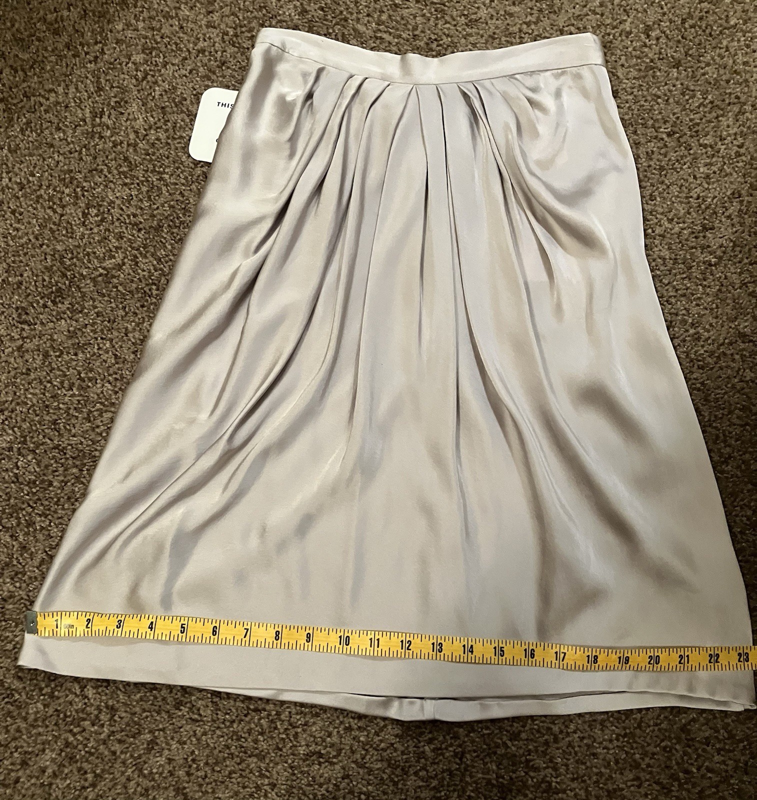 Vintage Valentino Roma, Silver 100% Silk Mini Skirt, Original Tags! Small