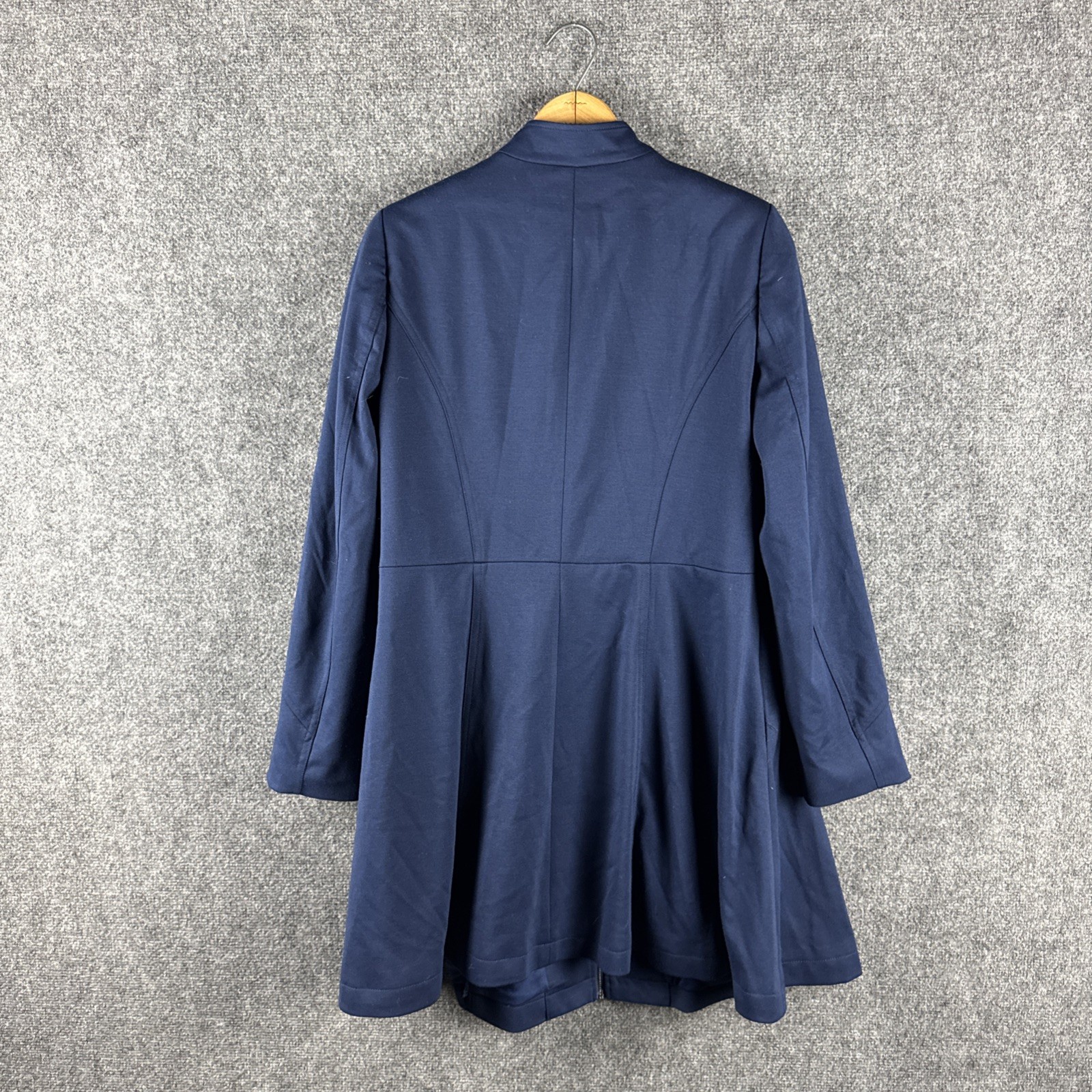 Cleo Navy Blue Button Up Vintage Styled Dress Coat ￼