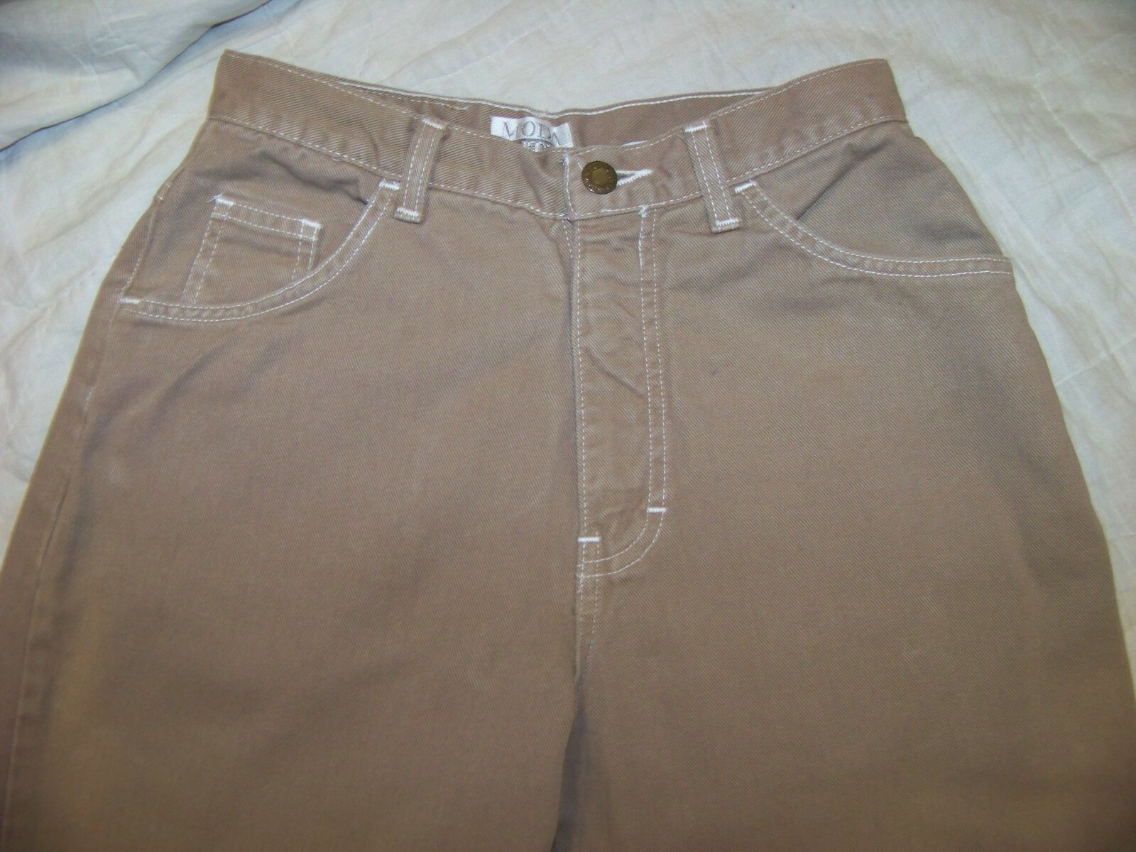 Women’s Vintage Moda Int’l The London Jean – Size 10 – 27 x 31 – Khaki Denim