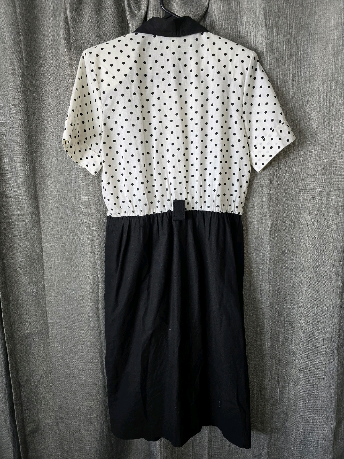 Peri Petites Vtg 80s Polka Dot Button Down Pencil Dress Size 8 Pinup Housewife
