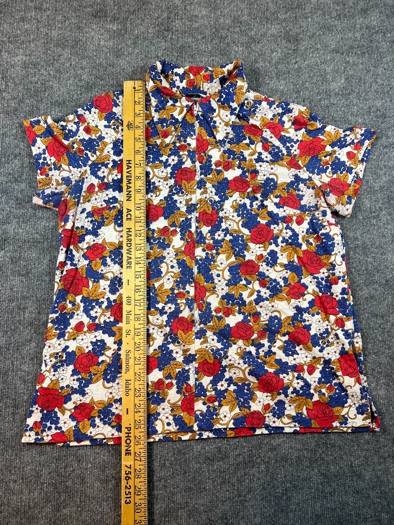 Vintage 70s Peggy Lou California Floral Print Top Button Up Blouse Women LG/XL?