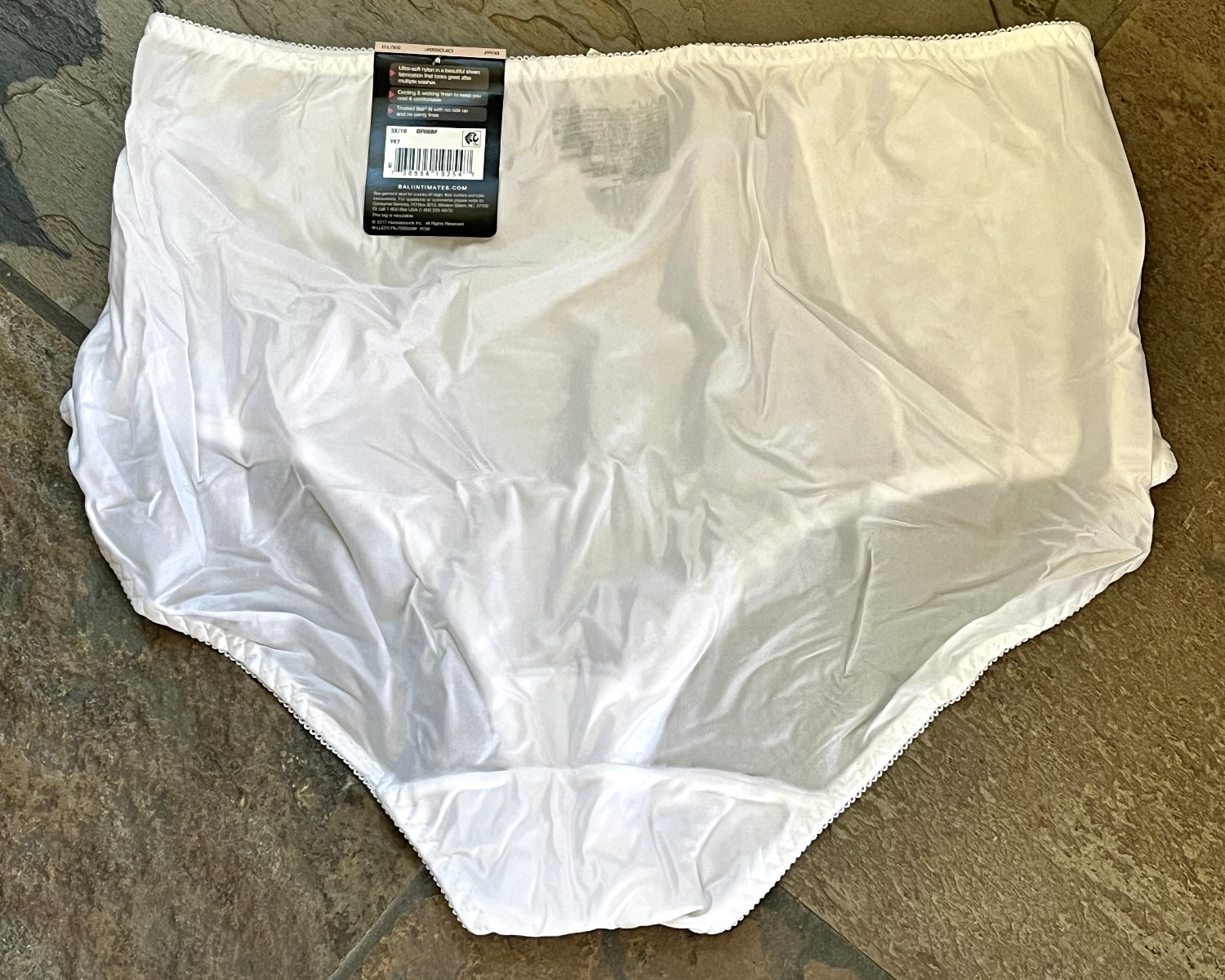125 BALI 10/3XL White Double Support Light Control Silky Panties #DFDBBBF NWT