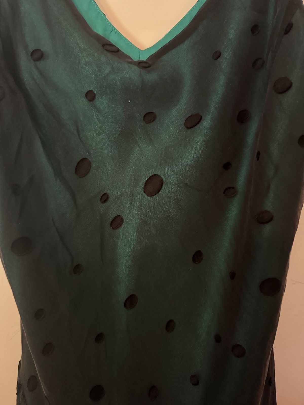 Vintage 90’s Jonathan Martin Studio Dress, Silk Blend Black W Green Lining Sz 6