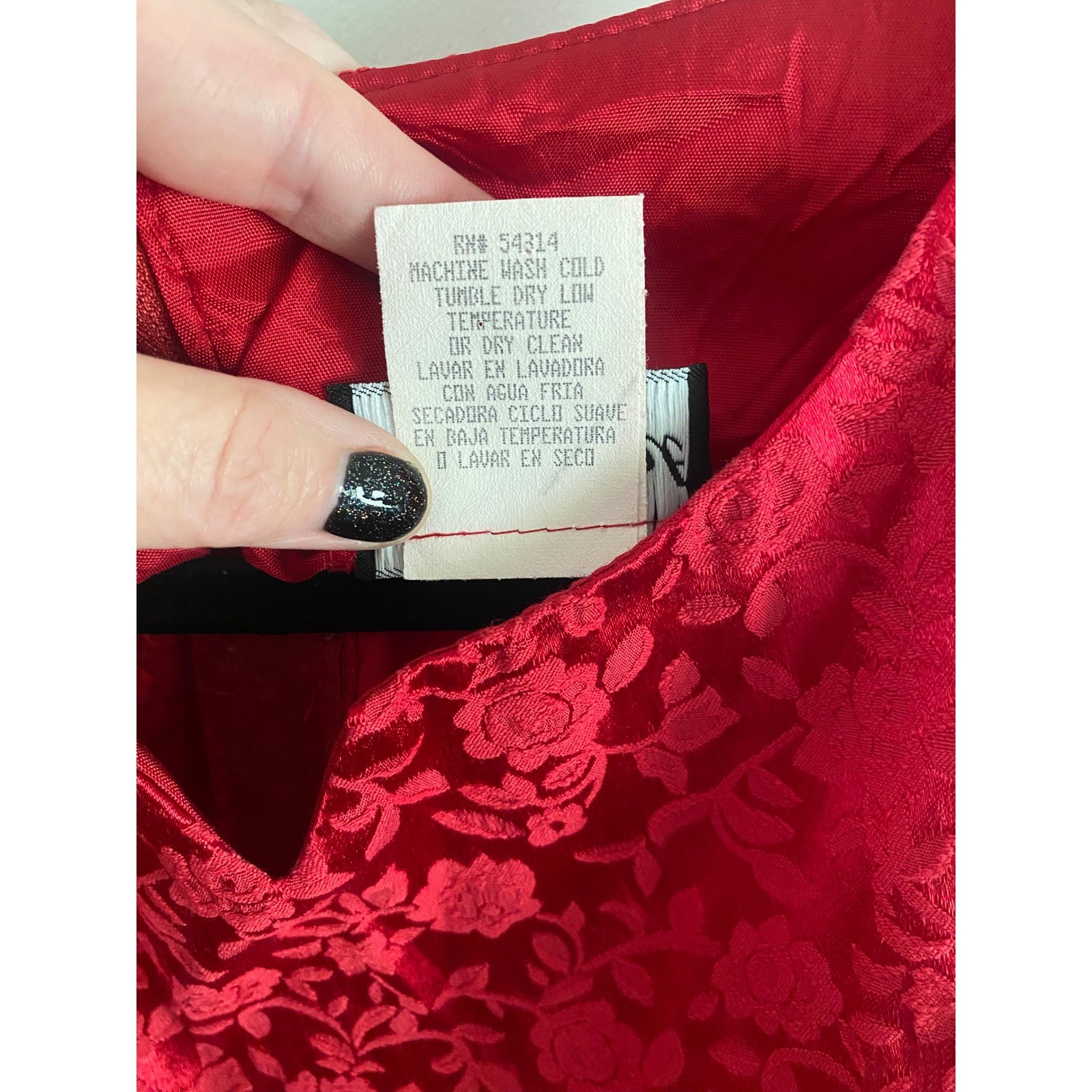 Be Smart Vintage Red Floral Devore Mini Dress Sleeveless Sheath 7/8 USA