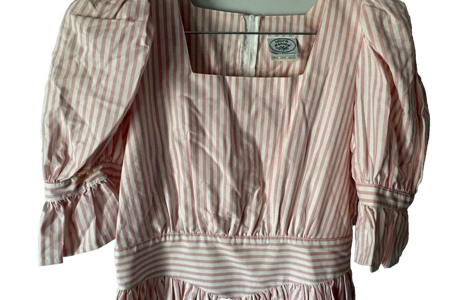 PUFF SLEEVE 80S/90S VINTAGE DEADSTOCK LAURA ASHLEY PUFF SLEEVE SQUARE NECK DRESS