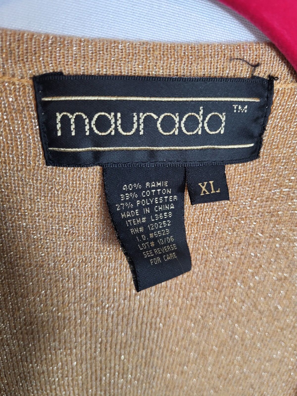 Vintage Maurada Gold Crochet Knit Women’s XL Top Cardigan Set 70s