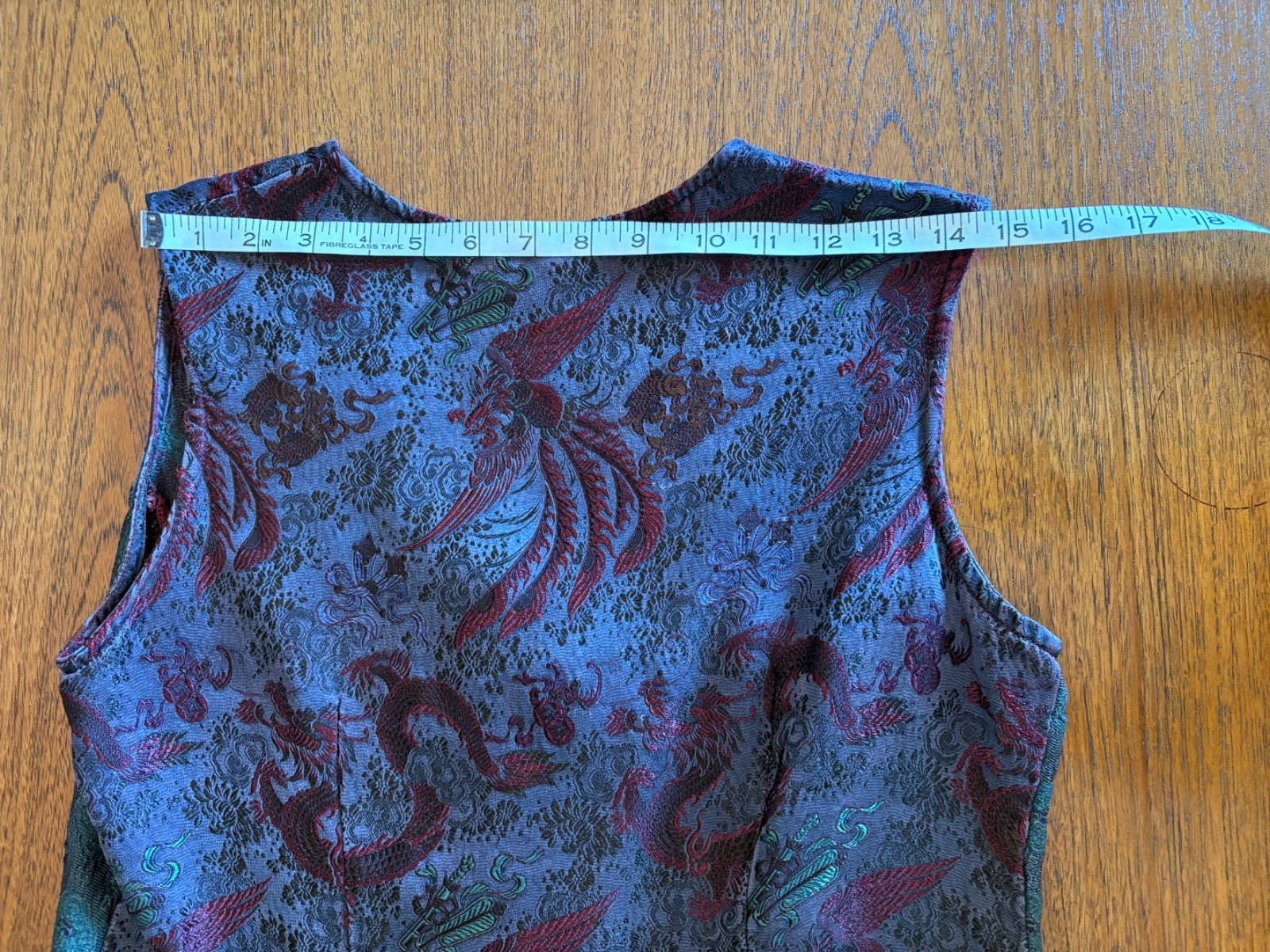 Vintage 90s Y2k Silk Artisan Patchwork Citron Santa Monica Vest M Boho Jacquard