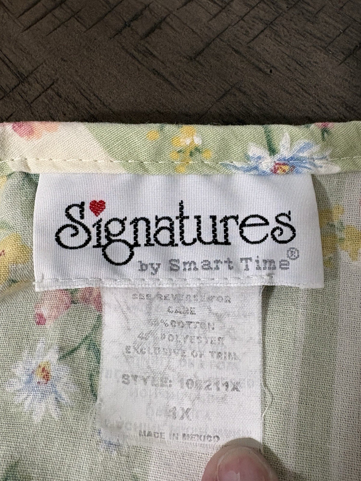 Signatures By Smart Time Vintage Floral Nightgown W Sz 1X Cottagecore Country