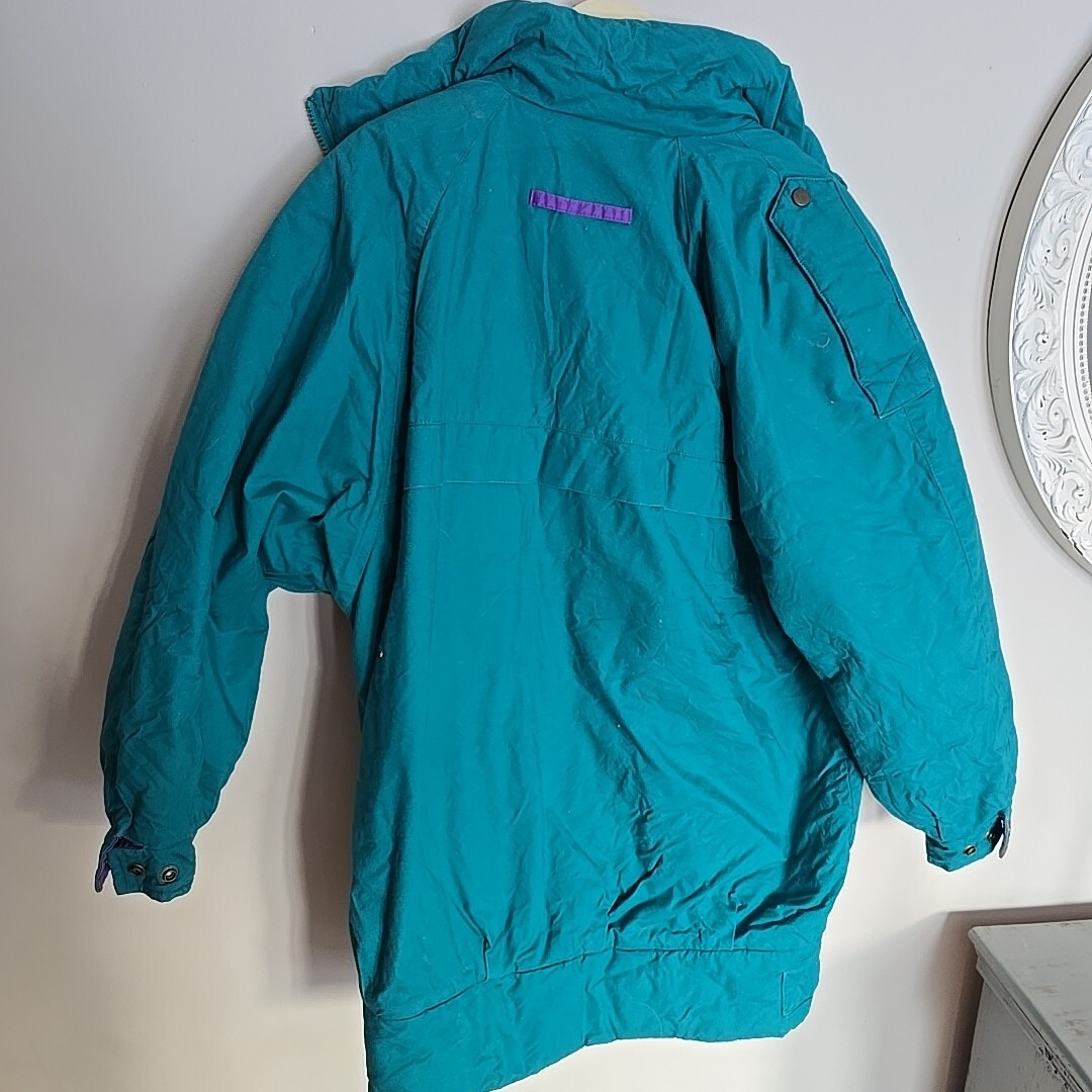 Vtg 80s 90s London Fog Coat Jacket Saved by the Bell WinterTeal Purple Womens 10