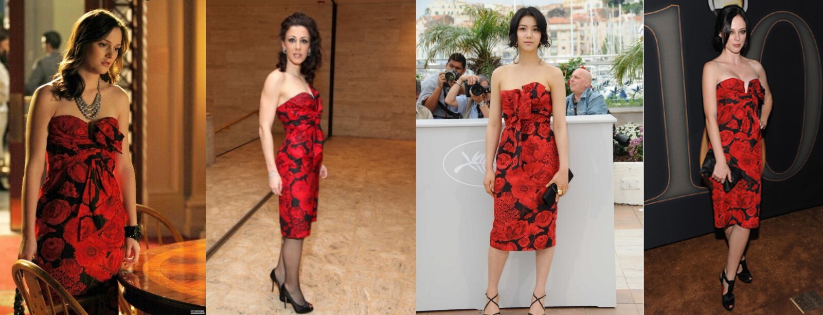 NEW CHRISTIAN DIOR By John Galliano Silk Tube Dress 40 8 Red Rose Print F/W 2009