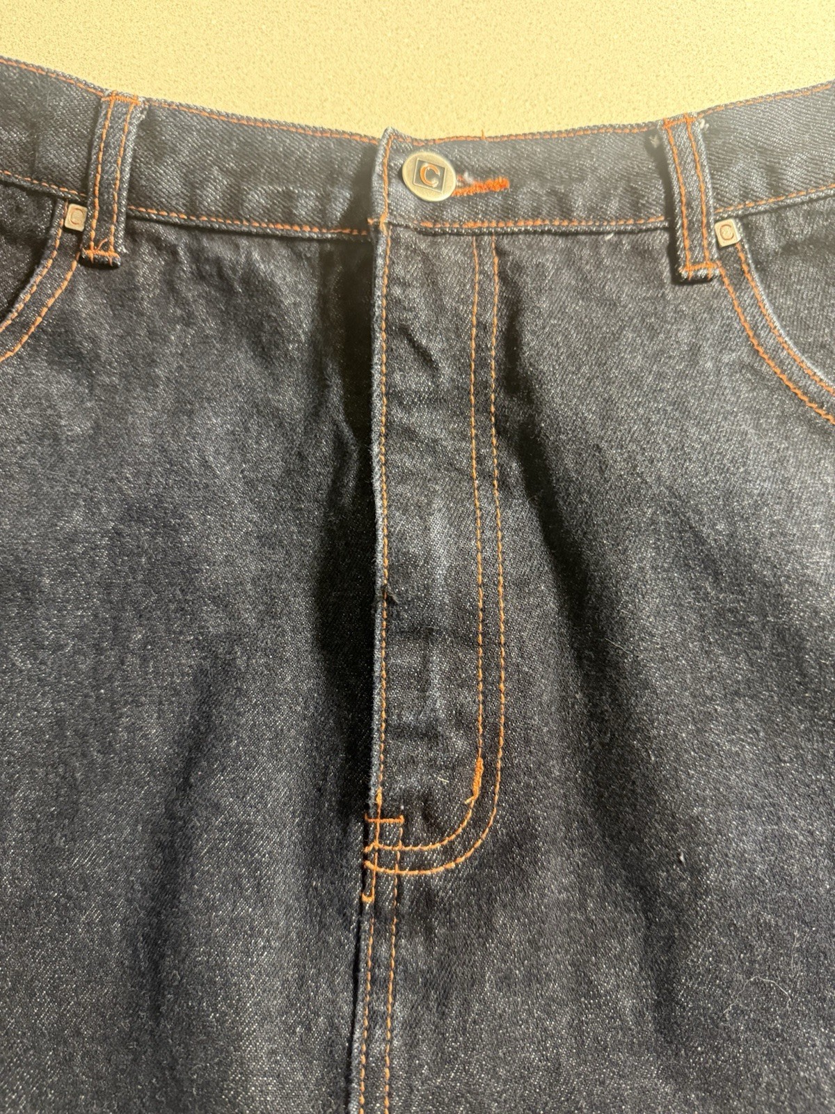 Vintage Y2K Crest Jeans The Collection Dark Blue Denim Long Skirt Sz 13/14