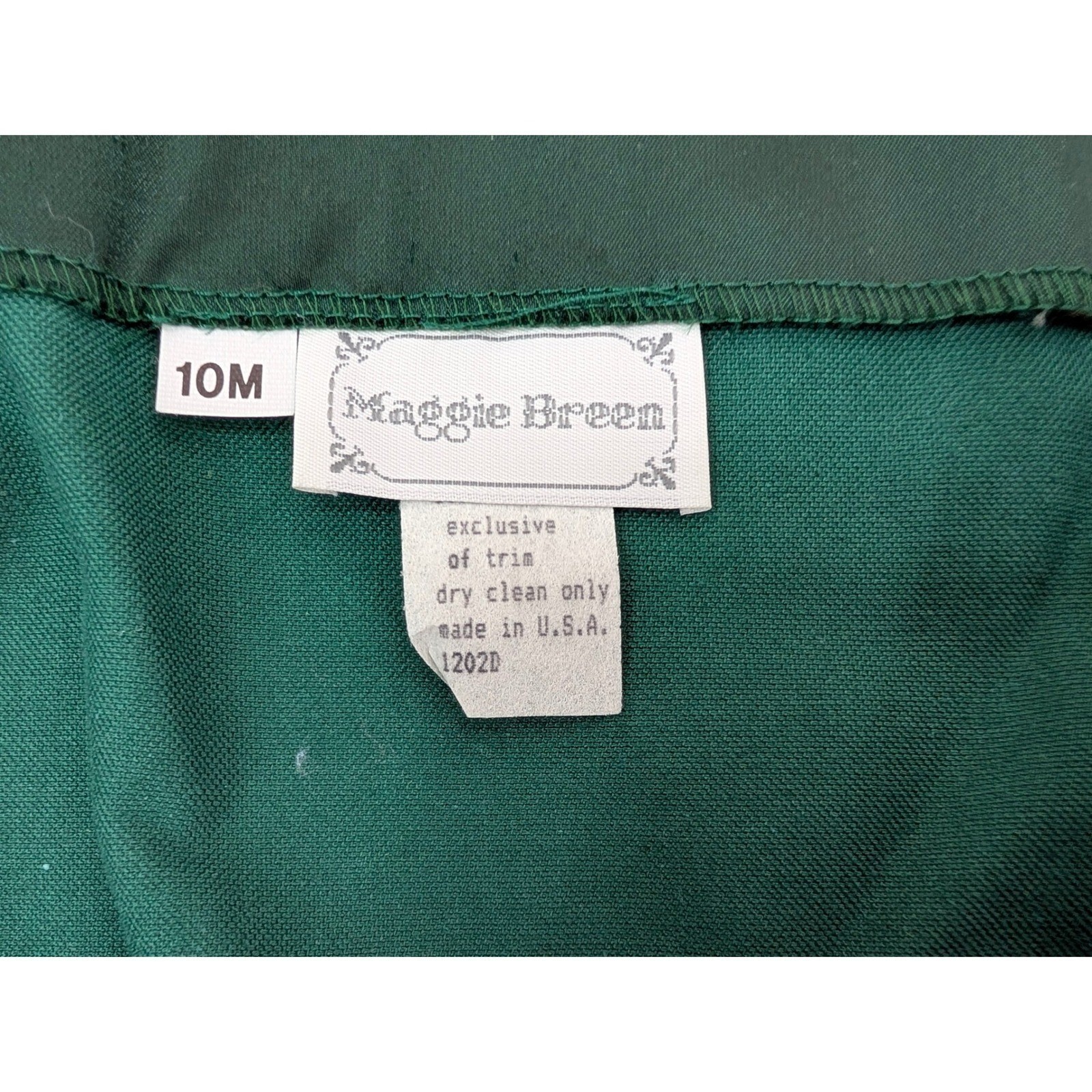 Vtg Maggie Breen Velvet Cropped Jacket Women 10M Green Puff Sleeve USA Retro 80s
