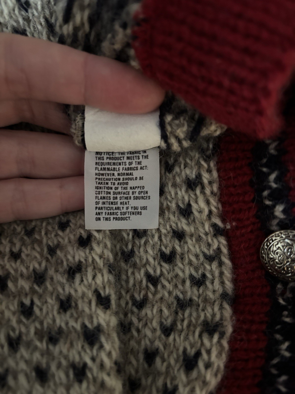 Vintage L.L. Bean USA Norwegian Wool Blend Cardigan Sweater (Size XL)