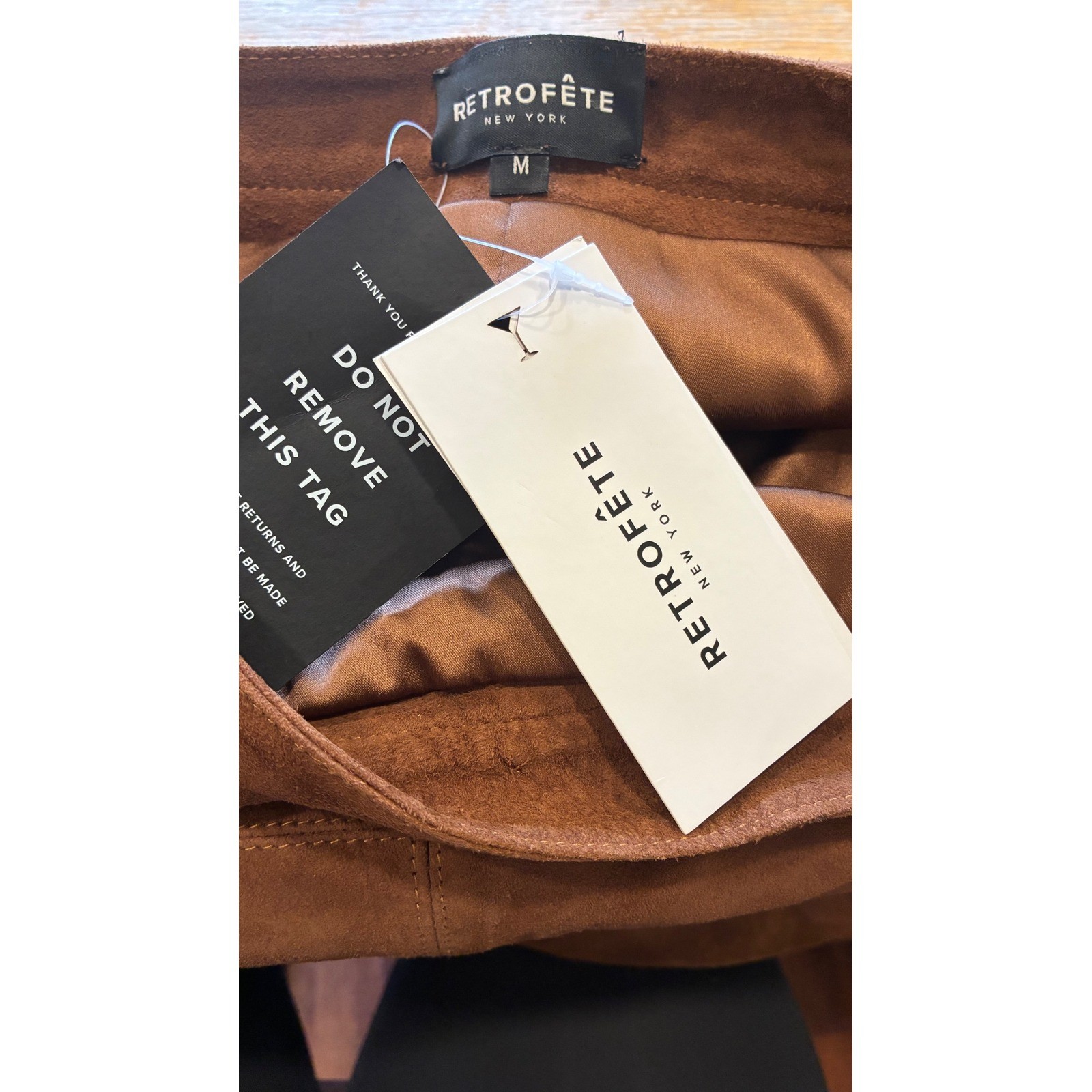 Retrofete Marcella Suede Leather Skirt in Cinnamon Size Medium $528