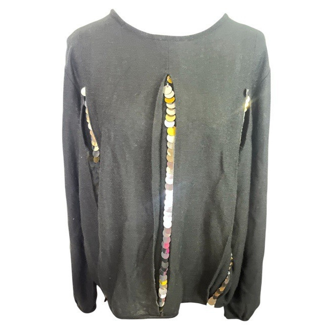 Vintage Lady Lilly Lightweight Sweater Sz 40 (US L) Embedded Sequins Disco 80s