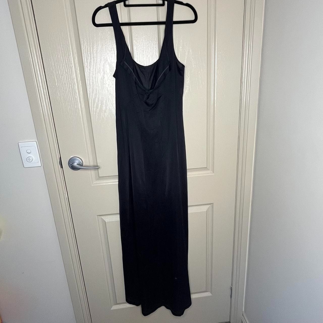 Vintage Bestknit Black Satin Slip Maxi Dress Size 16. I recommend 14