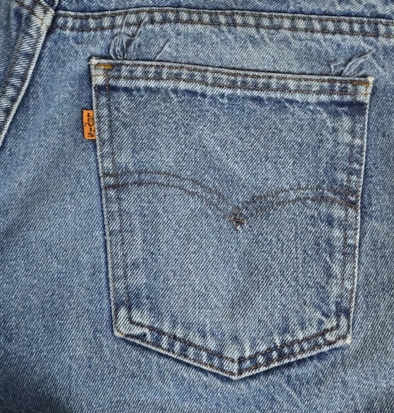 Vintage 80s Levi’s 505 Jeans Orange Tab Frayed Hem 30×27 Straight Leg Made USA