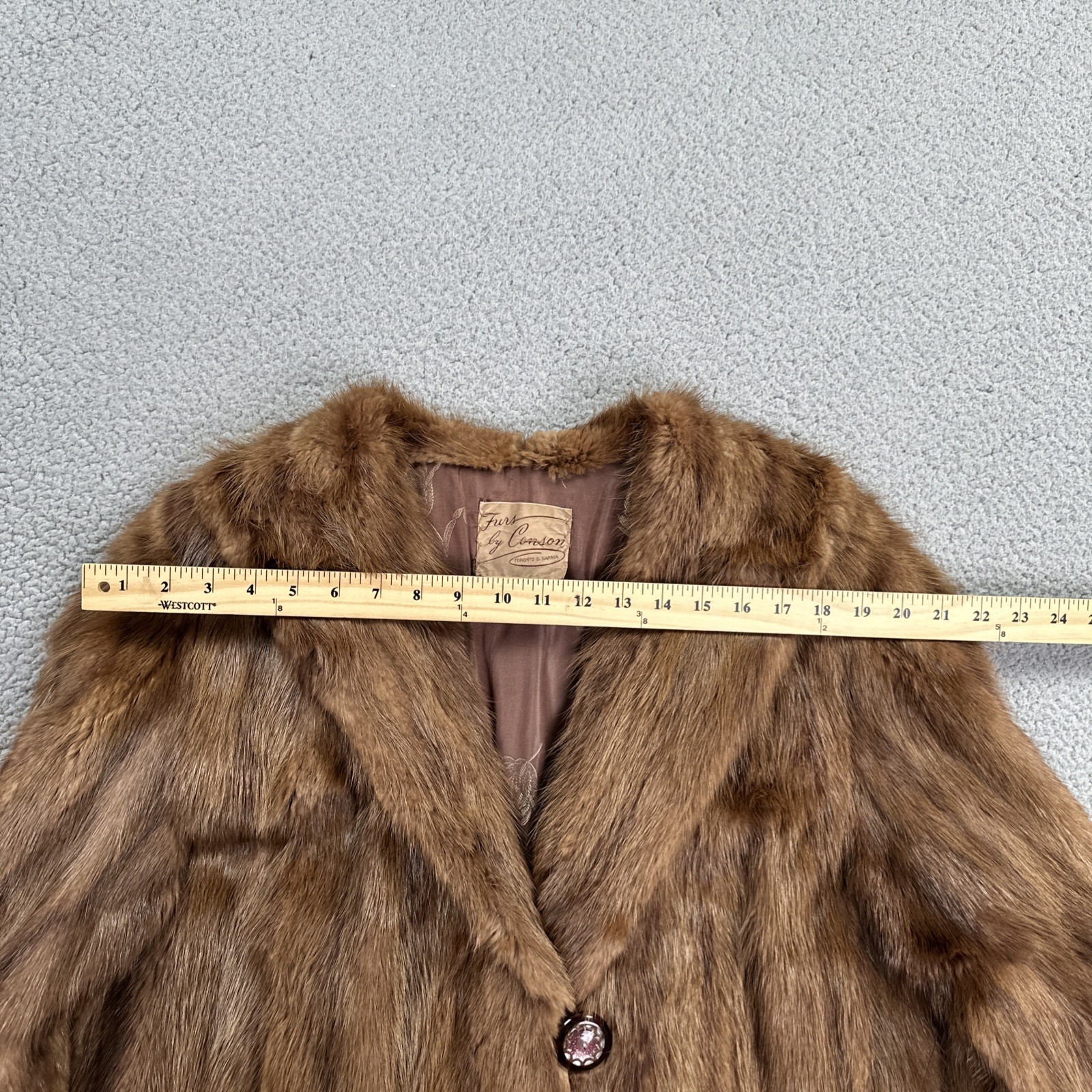 VTG 60s Furs by Conson Mink Stroller Coat Toronto & Sarnia Lined Inner Pocket