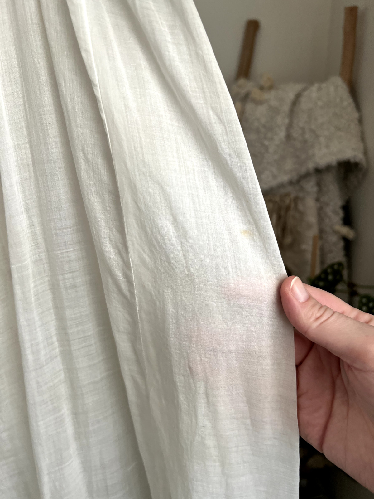 Antique Edwardian Irish Lace Pintucking Cotton Lawn Lingerie Tea Summer Dress